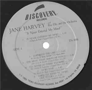Jane Harvey With Ray Ellis And His Orchestra - It Never Entered My Mind