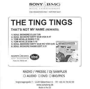 The Ting Tings - That's Not My Name (Remixes)