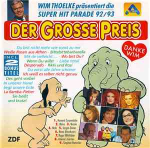 Various - Der Große Preis • Wim Thoelke Präsentiert Die Super Hit Parade 92/93