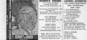 Hidden Pride - Hidden Pride/Carnal Sickness split tape '97