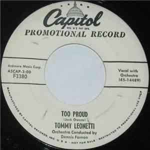 Tommy Leonetti - Too Proud / Wrong