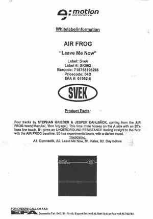 Air Frog - Leave Me Now