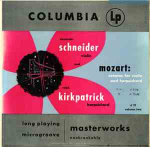 Mozart - Alexander Schneider, Ralph Kirkpatrick - Sonatas For Violin And Harpsichord, Volume Two
