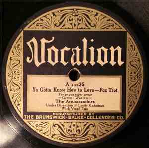 The Ambassadors  - Ya Gotta Know How To Love / Breezin' Along With The Breeze