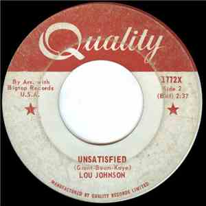 Lou Johnson - A Time To Love, A Time To Cry (Petite Fleur) / Unsatisfied