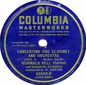 Reginald Kell, W. Goehr - Concertino For Clarinet And Orchestra Op. 26