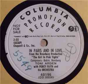 Toni Arden With Percy Faith And His Orchestra - In Paris And In Love / Cry, My Heart