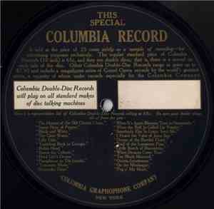 Henry Burr - Special Columbia Advertising Record