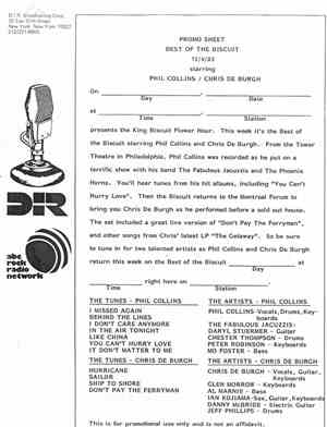 Phil Collins / Chris de Burgh - King Biscuit Flower Hour: The Best Of The Biscuit