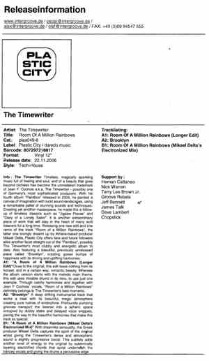 The Timewriter - Room Of A Million Rainbows