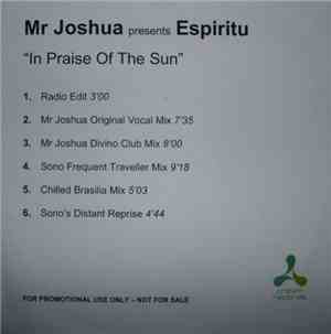 Mr Joshua Presents Espiritu - In Praise Of The Sun