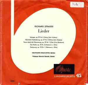 Richard Strauss, Eberhard Waechter, Professor Heinrich Schmidt - Lieder