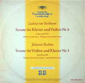 Ludwig van Beethoven / Johannes Brahms - Wilhelm Kempff, Wolfgang Schneiderhan, Friedrich Wührer - Sonate Für Klavier Und Violine Nr. 8 / Sonate Für Violone Und Klavier Nr. 3