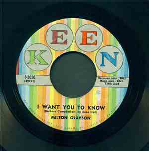 Milton Grayson - I Want You To Know / Lonely Lover
