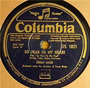 Dinah Shore, Sonny Burke And His Orchestra - So Dear To My Heart / Baby It's Cold Outside
