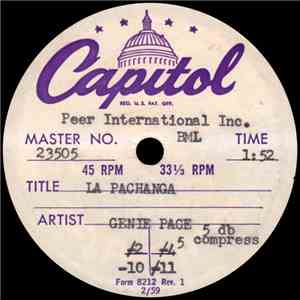 Genie Pace - La Pachanga / Somebody Else Is Taking My Place