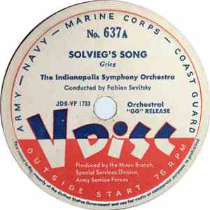 Indianapolis Symphony Orchestra / Symphony Orchestra - Solvieg's Song / Overture To 