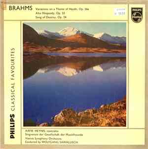 Brahms, Vienna Symphony Orchestra, Wolfgang Sawallisch - Variations On A Theme Of Haydn / Rhapsody For Contralto, Male Chorus And Orchestra, Op. 53 / Song Of Destiny, Op. 54