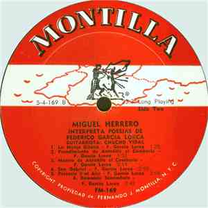 Miguel Herrero , Federico Garcia Lorca - Interpreta Poesias De Federico Garcia Lorca