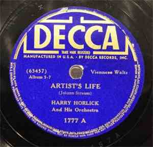 Harry Horlick And His Orchestra - Artist's Life / Vienna Blood