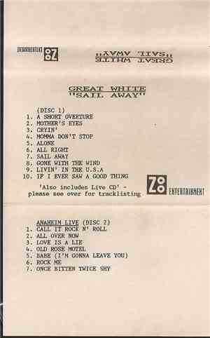 Great White - Sail Away + Anaheim Live