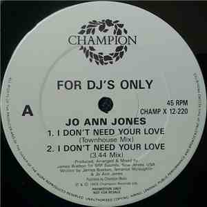 Jo Ann Jones - I Don't Need Your Love