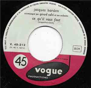 Jacques Harden - Ce Qu'il Vous Faut