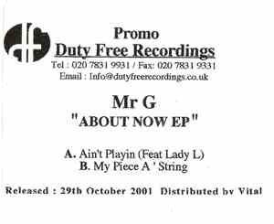 Mr G - About Now EP