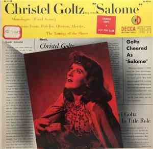 Christel Goltz - Salome, Monologue (Final Scene) With Arias From: Fidelio, Oberon, Alceste, The Taming Of The Shrew