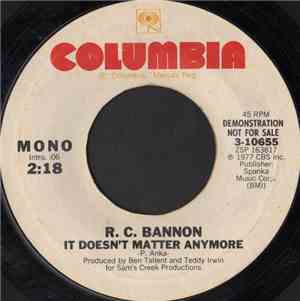 R.C. Bannon - It Doesn't Matter Anymore