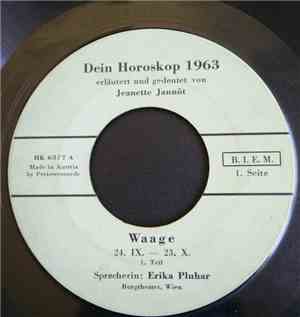 Erika Pluhar - Dein Horoskop 1963 - Waage 24. IX. -- 23. X.