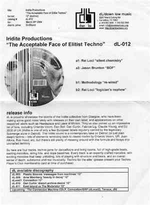 Various - Iridite Productions - The Acceptable Face Of Elitist Techno