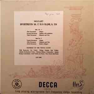 Mozart - Members Of The Vienna Octet - Divertimento N° 17 In D Major, K. 334