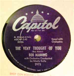 Bob Manning  - The Very Thought of You / Just for Laughs