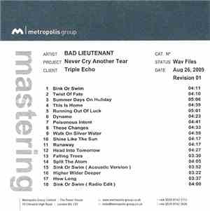 Bad Lieutenant  - Never Cry Another Tear
