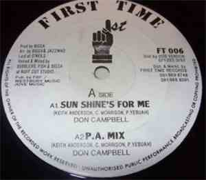 Don Campbell / Bigga - Sun Shine's For Me / New 32