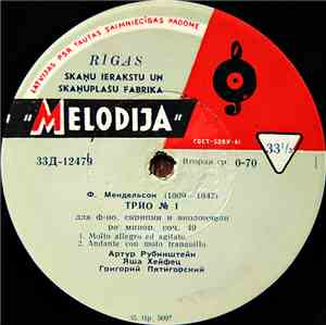 Mendelssohn - Trio № 1 for Piano, Violin and Cello, Op. 49