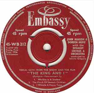 John Hanson  & Doreen Hume With The Embassy Chorus And Orchestra - Vocal Gems From The Show And The Film 